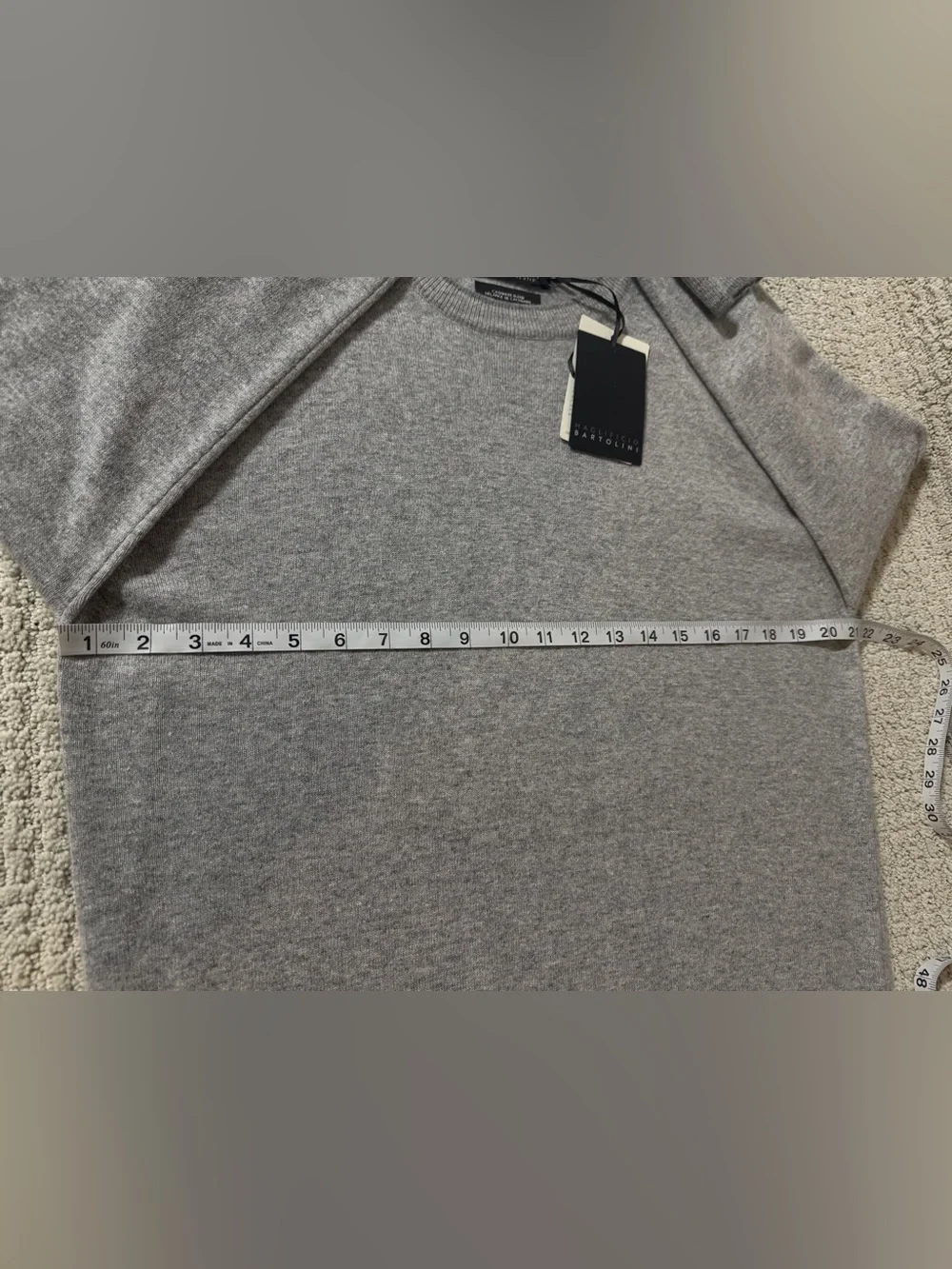 Maglificio Bartolini Men's  Gray Merino Wool Cashmere Blend Sweater Italy Sz L